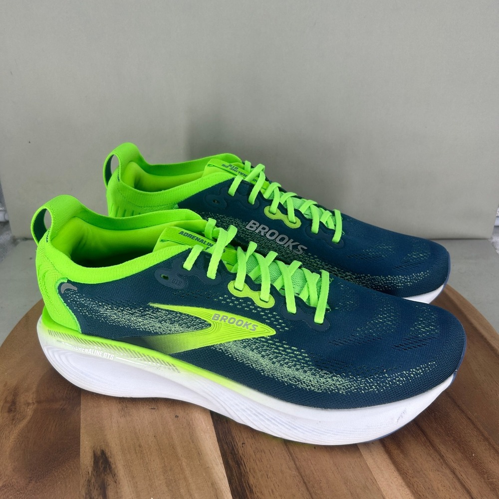 Brooks Adrenaline GTS 25 Mens Running Shoes Blue Lime Green 1104541D438 Size 14